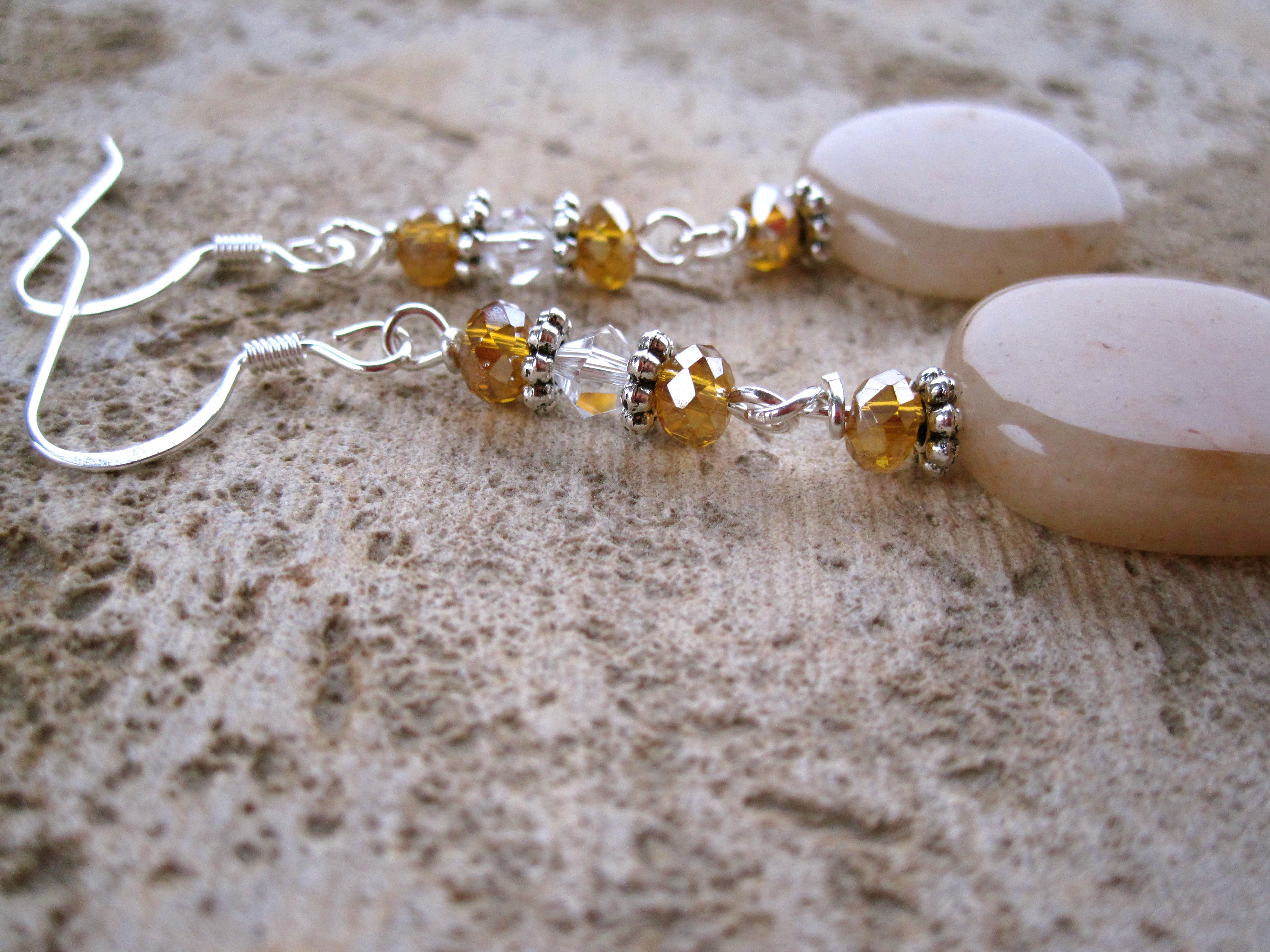 Tan Stone Earrings