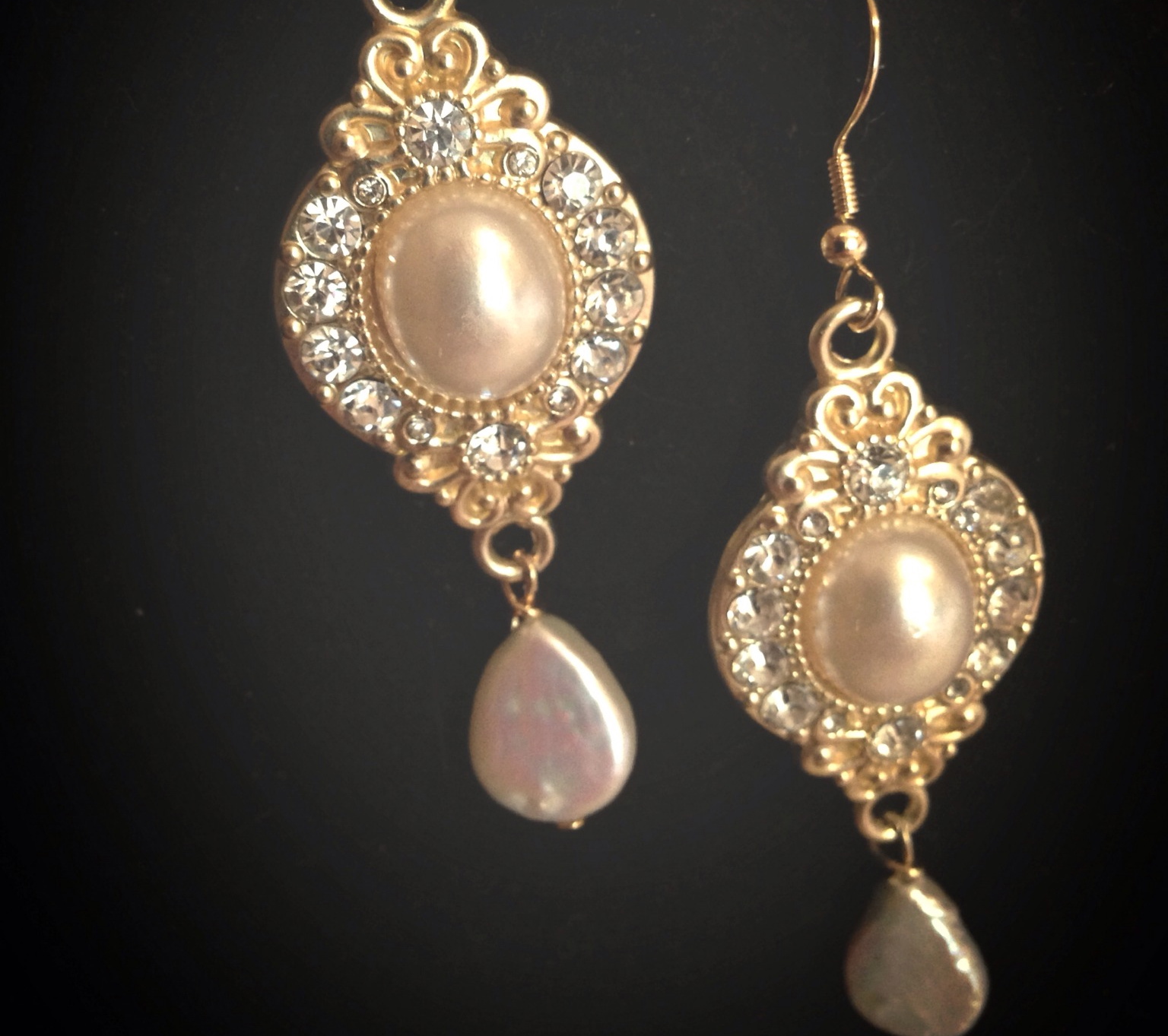 Gold and Pearl Earrings