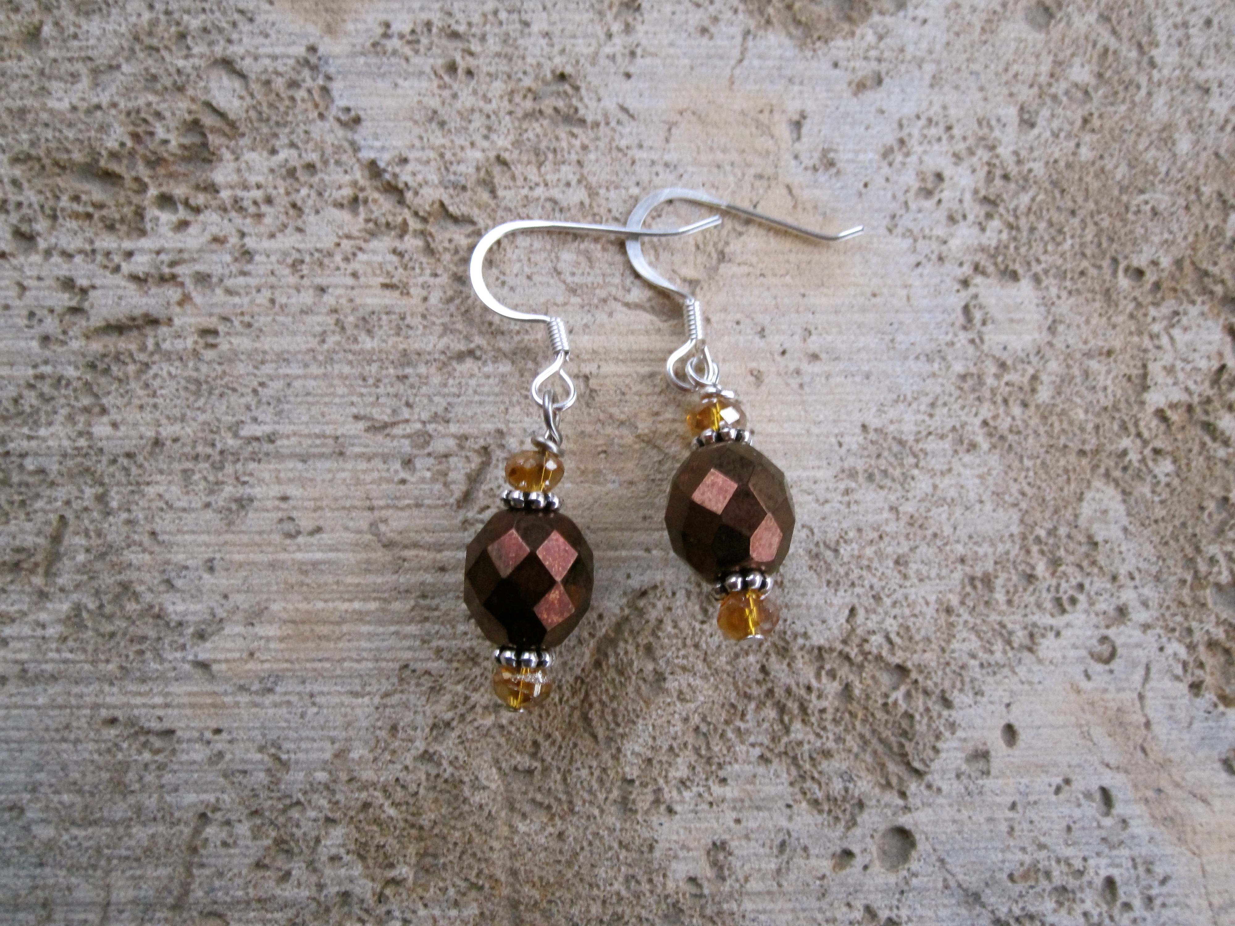 Bronze Crystal Earrings