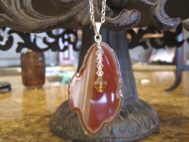 Orange Geode Necklace