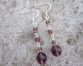 Purple and Pink Crystal Earrings