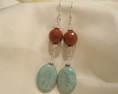 Turquoise and Goldsand Earrings